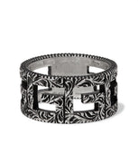 Gucci ENGRAVED BURNISHED STERLING SILVER RING
