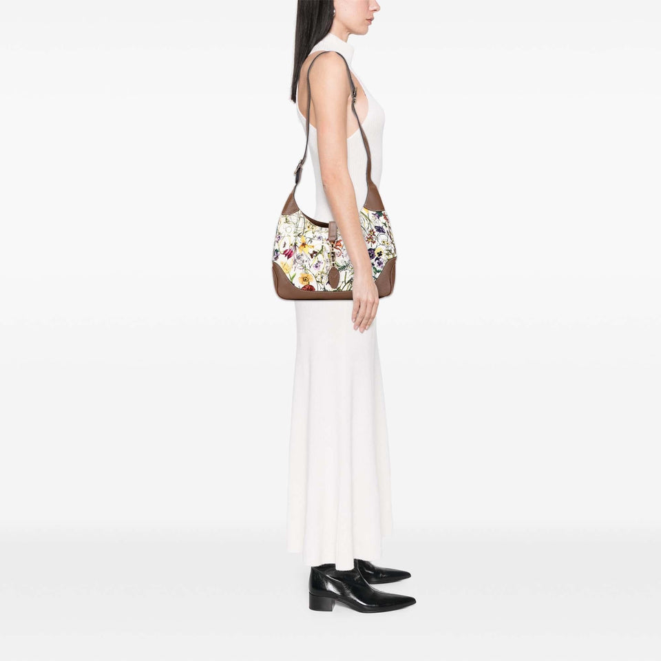 Gucci Flora Canvas Jackie O Bouvier Crossbody