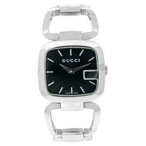 Gucci G- Black Dial Stainless Steel Ladies Watch