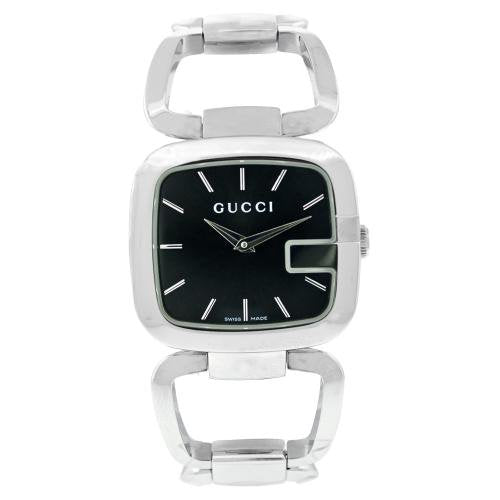 Gucci G- Black Dial Stainless Steel Ladies Watch
