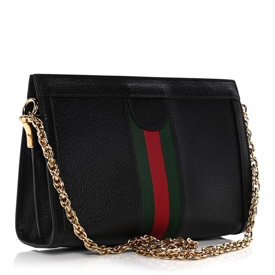 Gucci Calfskin GG Web Ophidia Chain Shoulder Bag