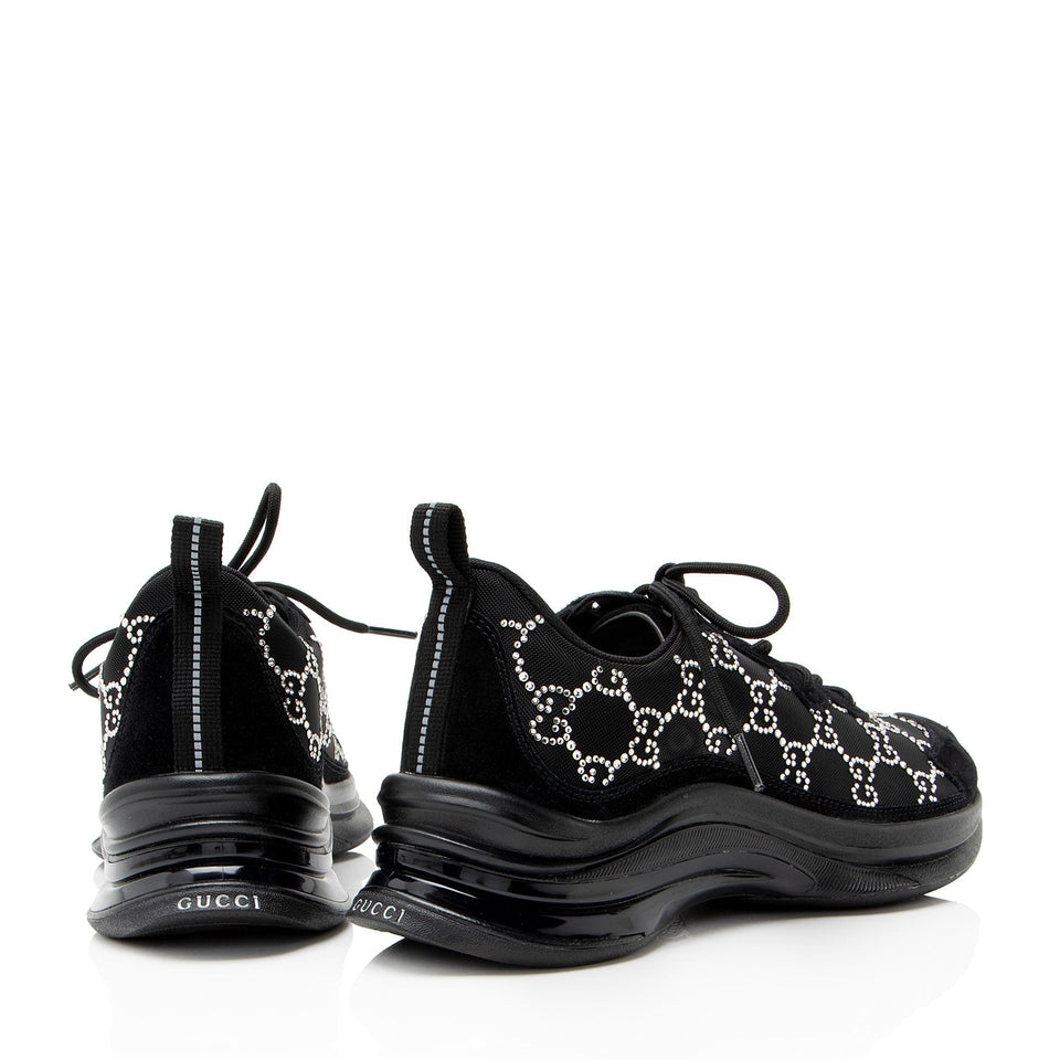 Gucci GG Canvas Crystal Run Sneakers - Size 7.5 / 37.5