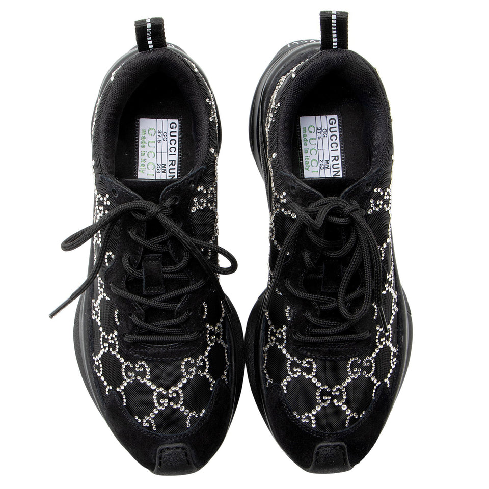 Gucci GG Canvas Crystal Run Sneakers - Size 7.5 / 37.5