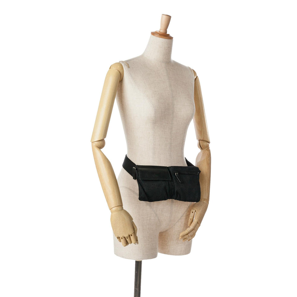 Gucci GG Canvas Double Pocket Belt Bag
