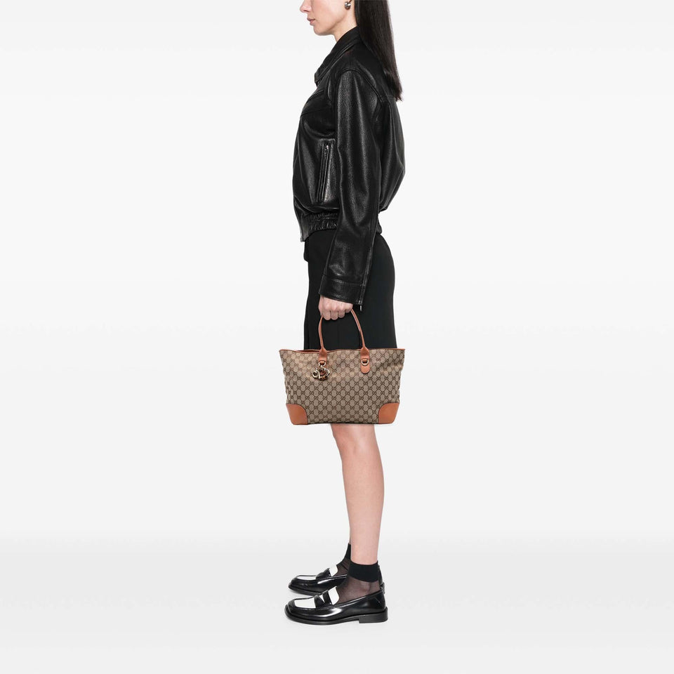 Gucci GG Canvas Heart Bit Tote