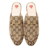 Gucci GG Canvas Jumbo GG Princetown Mules - Size 7.5 / 37.5