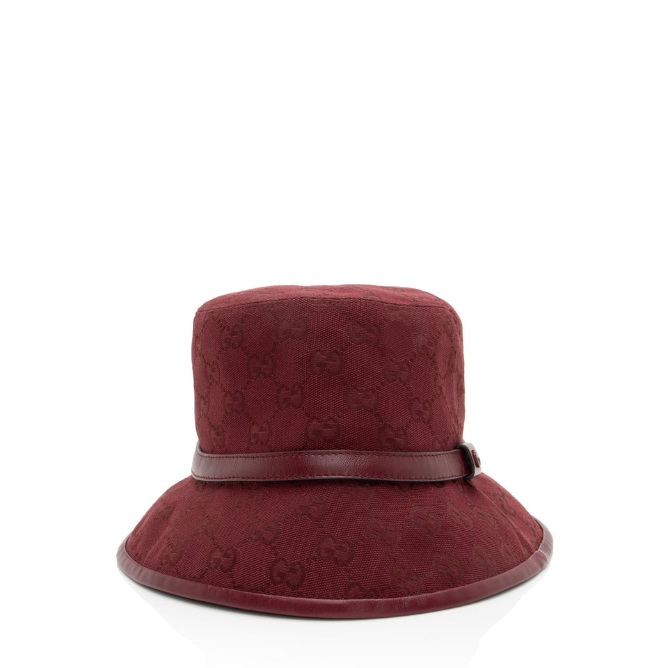 Gucci GG Canvas GG Marmont Leather Bucket Hat - Size L