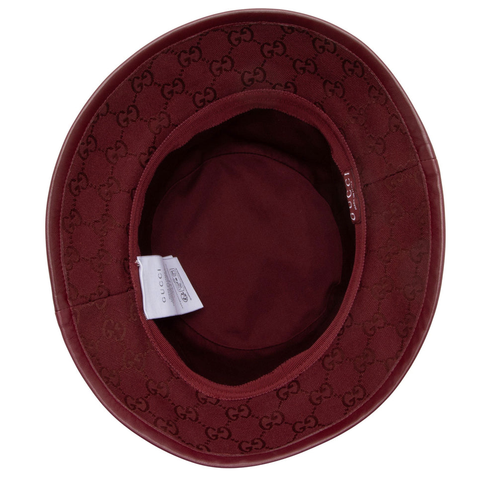 Gucci GG Canvas GG Marmont Leather Bucket Hat - Size L