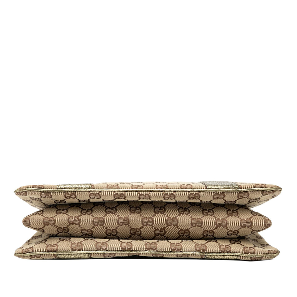Gucci GG Canvas Metal Bamboo Handbag