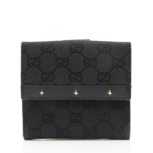 Gucci GG Canvas Studded French Wallet