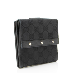 Gucci GG Canvas Studded French Wallet