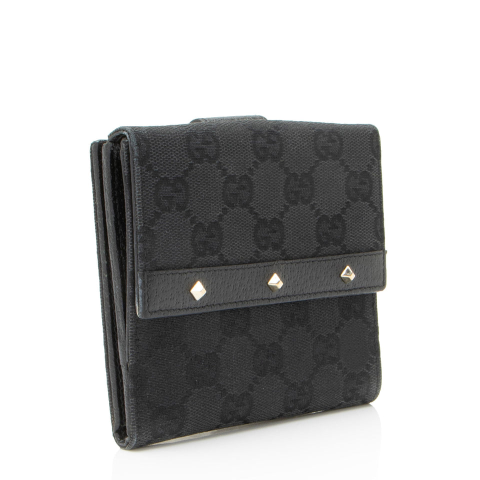Gucci GG Canvas Studded French Wallet