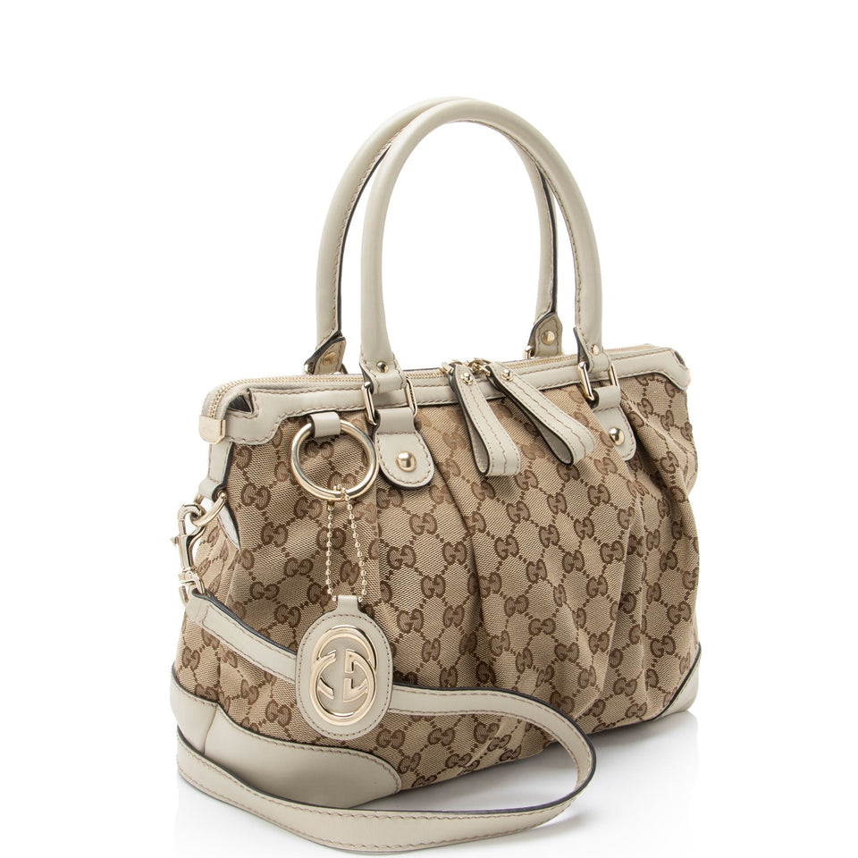 Gucci GG Canvas Sukey Medium Satchel