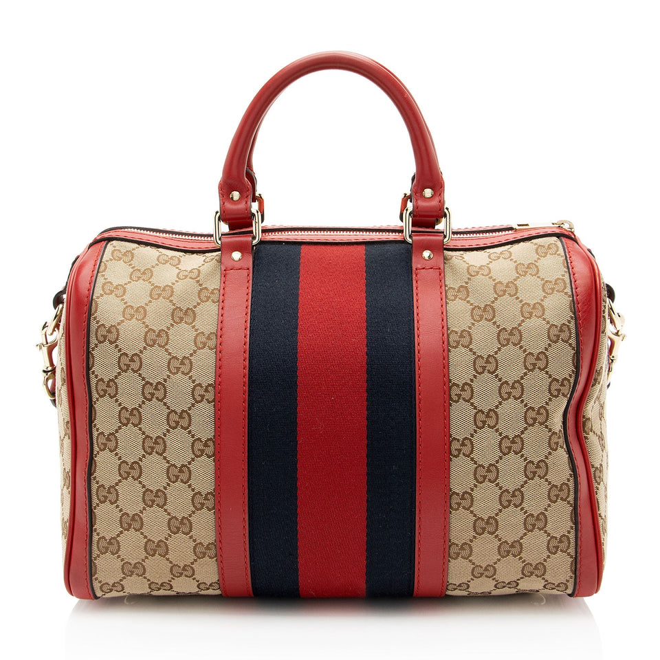 Gucci GG Canvas Vintage Web Joy Medium Boston Bag