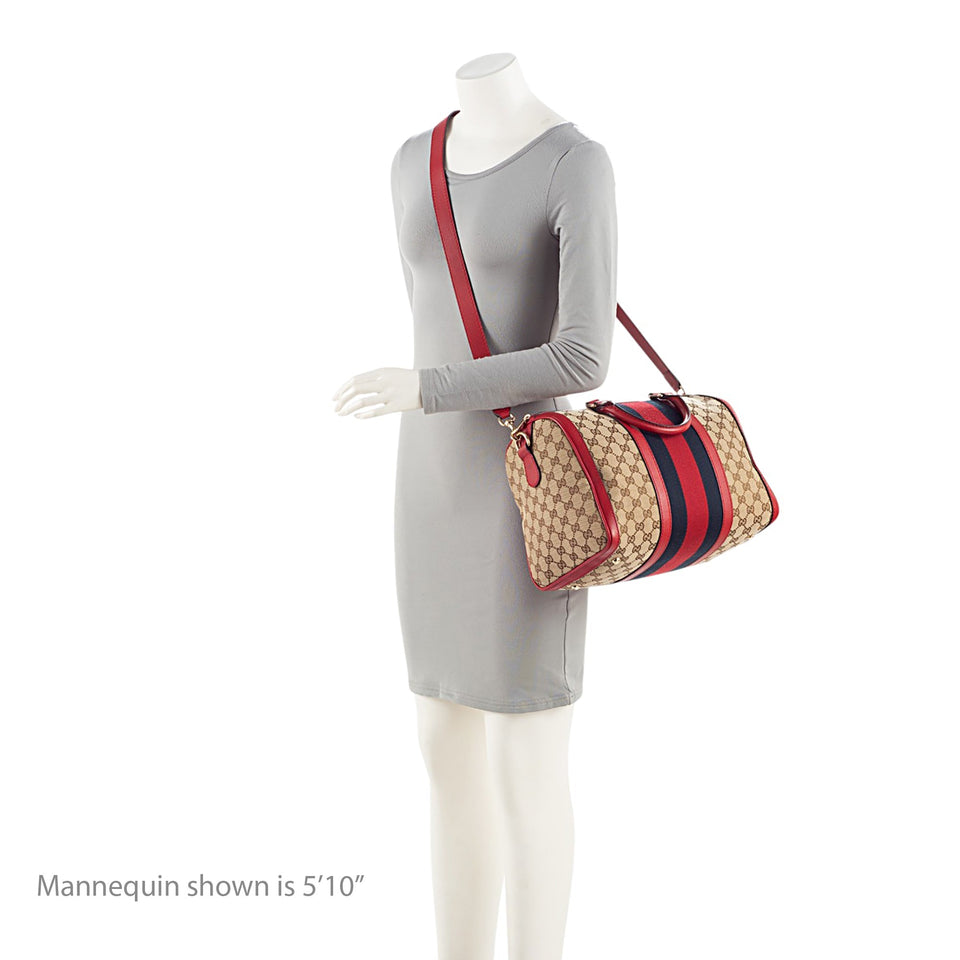 Gucci GG Canvas Vintage Web Joy Medium Boston Bag