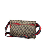 Gucci GG Canvas Web Double Pocket Belt Bag