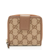 Gucci GG Canvas Zip Around Compact Wallet
