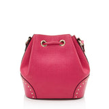 Gucci GG Debossed Diamante Leather Studded Bright Bucket Bag