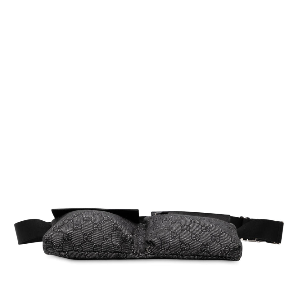 Gucci GG Denim Double Pocket Belt Bag