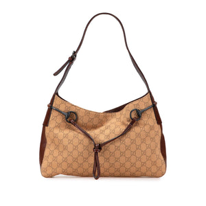 Gucci GG Denim Horsebit Shoulder Bag