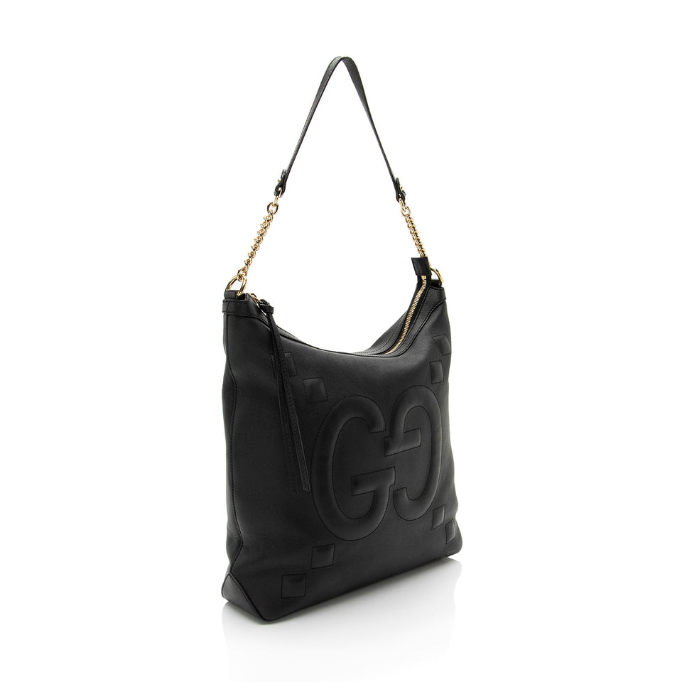 Gucci GG Embossed Calfskin Apollo Shoulder Bag