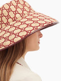 Gucci GG EMBROIDERED RAFFIA HAT