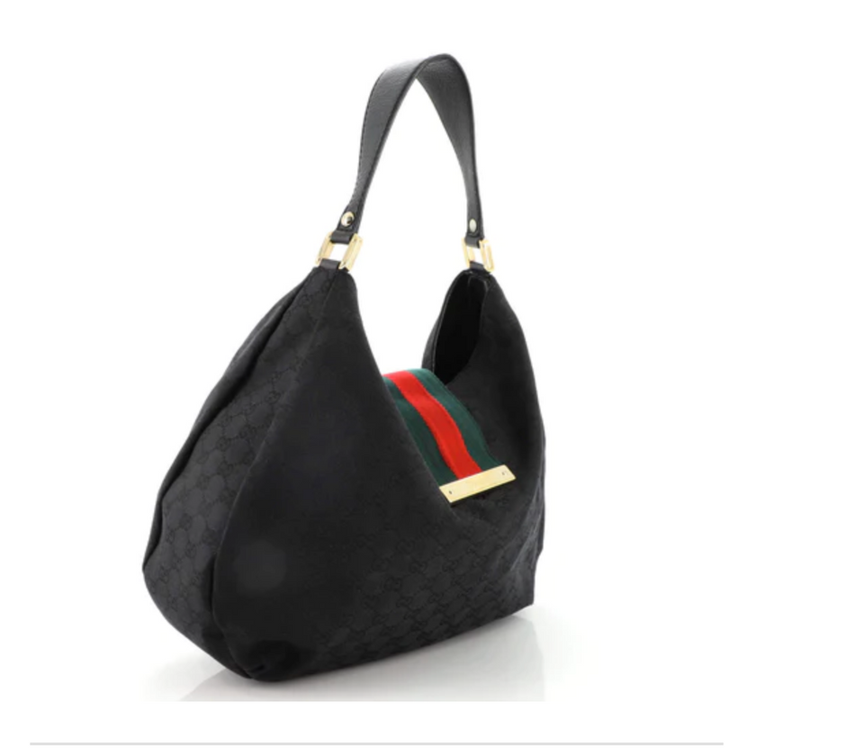 Gucci Monogram Large New Ladies Web Hobo Bag