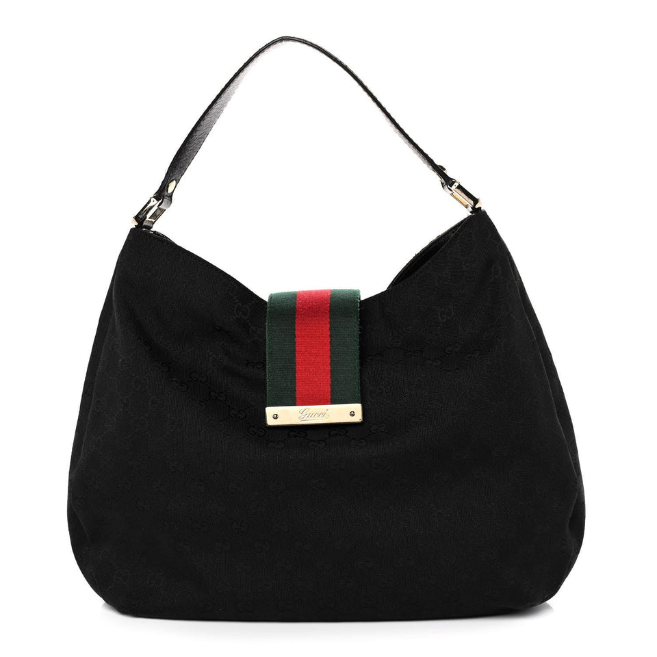 Gucci Monogram Large New Ladies Web Hobo Bag