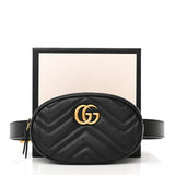 Gucci GG MARMONT CALFSKIN LEATHER MATELASSE BELT BAG