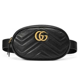 Gucci GG MARMONT CALFSKIN LEATHER MATELASSE BELT BAG