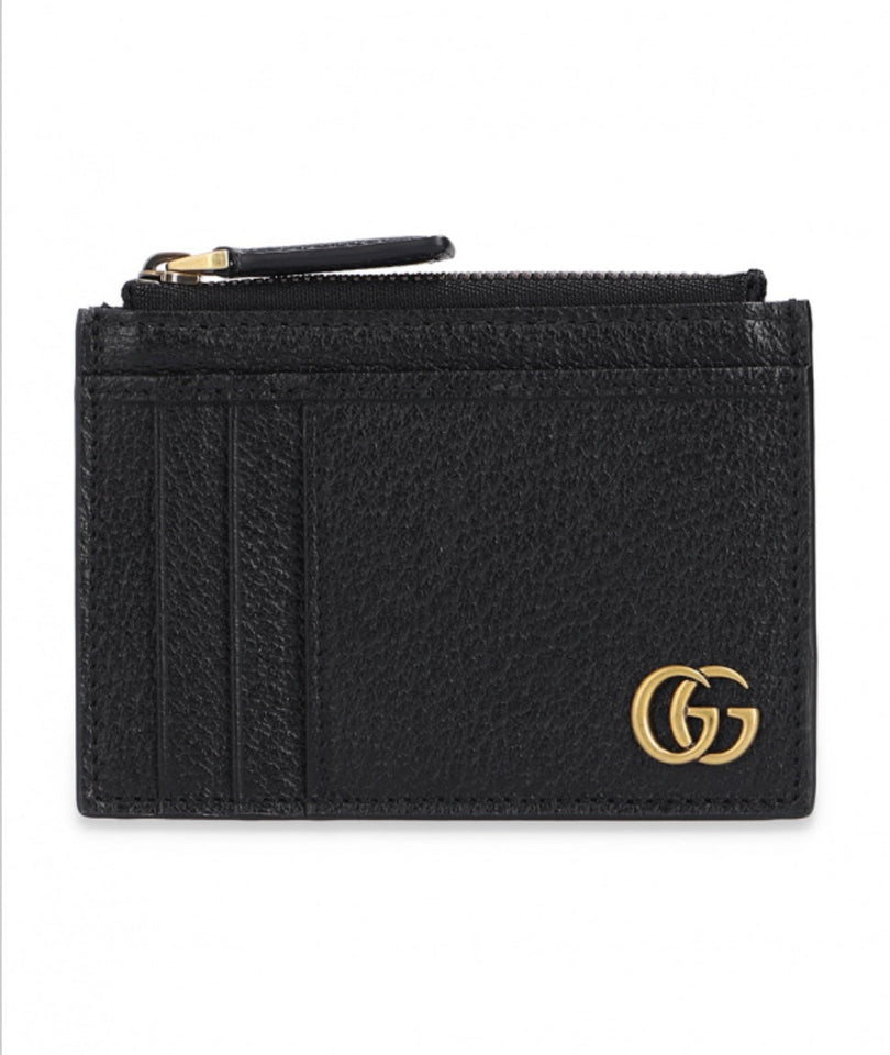Gucci GG MARMONT CALFSKIN LEATHER CARD CASE WALLET