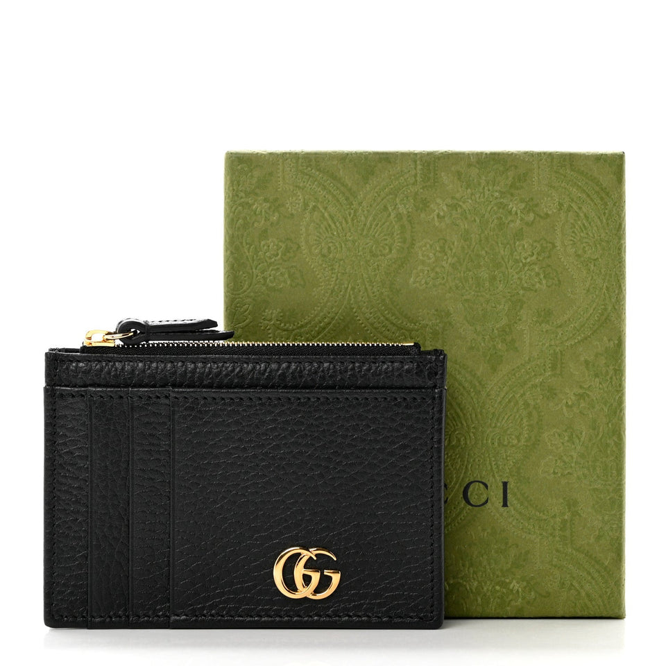 Gucci GG MARMONT CALFSKIN LEATHER CARD CASE WALLET