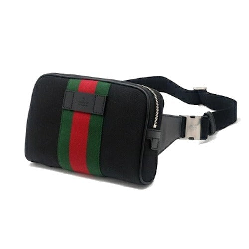 Gucci GG WEB STRIPES CROSSBODY BELT BAG