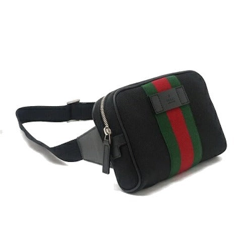 Gucci GG WEB STRIPES CROSSBODY BELT BAG