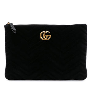 Gucci GG Marmont Matelasse Velvet Clutch