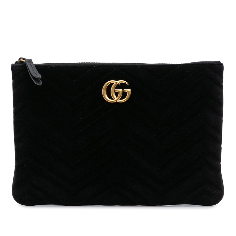 Gucci GG Marmont Matelasse Velvet Clutch