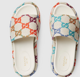Gucci GG PLATFORM CANVAS SLIDES