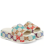 Gucci GG PLATFORM CANVAS SLIDES