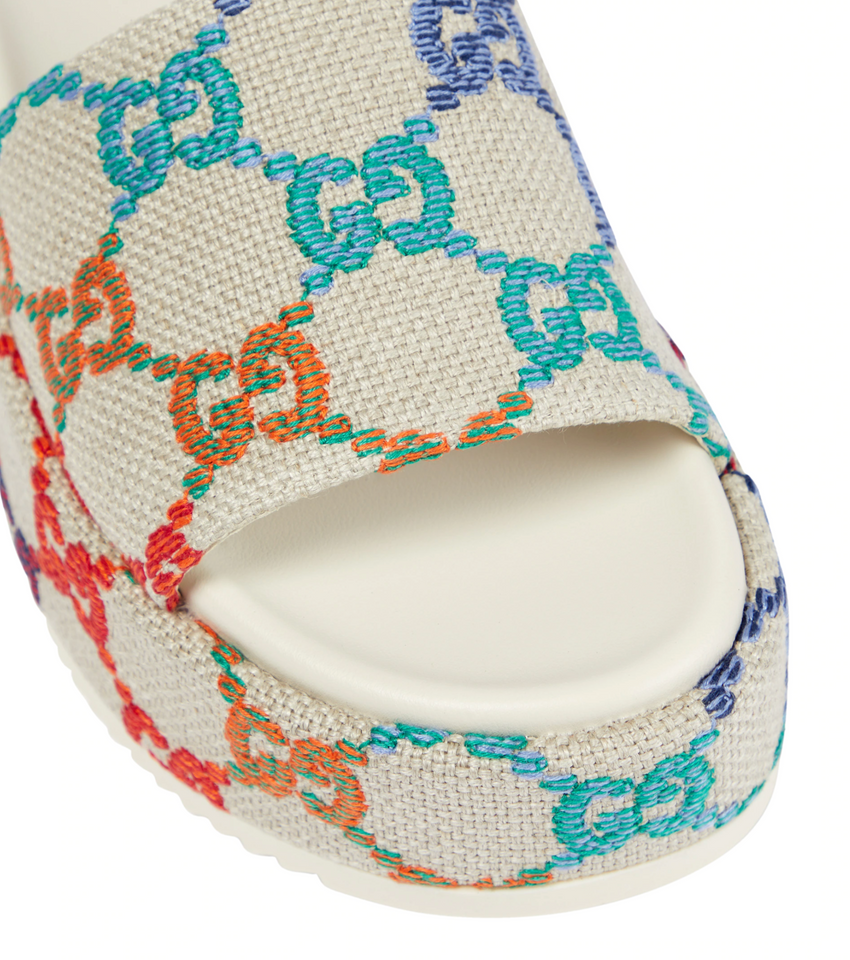 Gucci GG PLATFORM CANVAS SLIDES