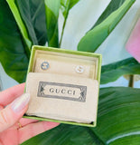 Gucci Sterling Silver Interlocking Stud Earrings