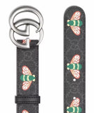 Gucci GG SUPREME UNISEX BEE LEATHER BELT