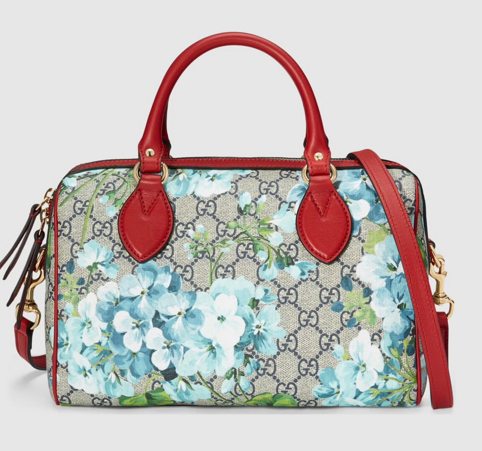 Gucci GG SUPREME MONOGRAM BLOOMS BOSTON BAG