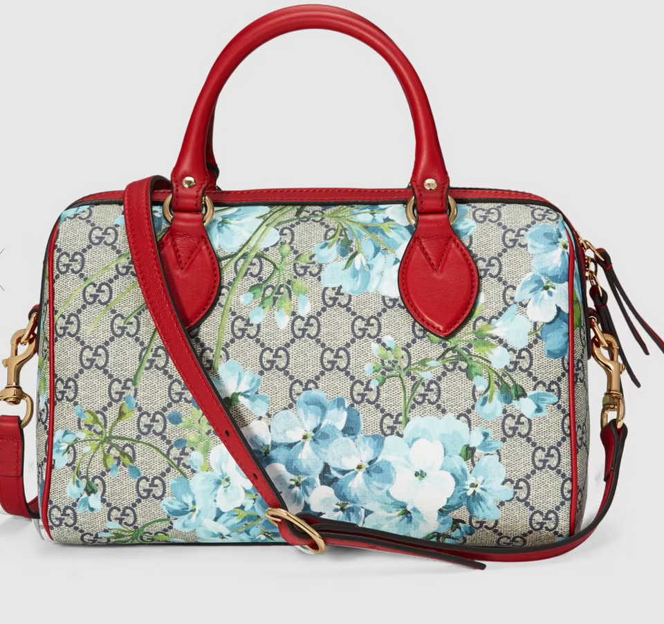 Gucci GG SUPREME MONOGRAM BLOOMS BOSTON BAG