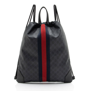 Gucci GG Supreme Canvas Drawstring Backpack