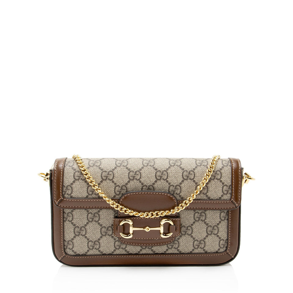 Gucci GG Supreme Chain Horsebit 1955 Small Shoulder Bag