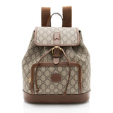 Gucci GG Supreme Interlocking G Drawstring Buckle Backpack