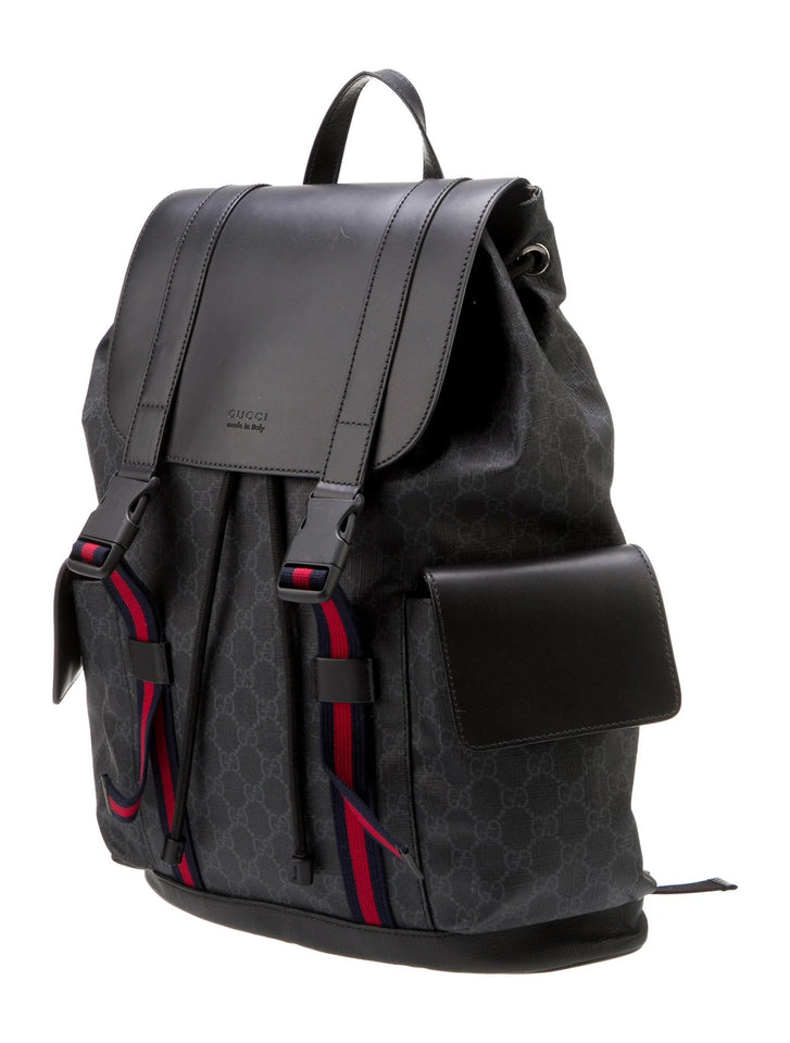 Gucci GG SUPREME MONOGRAM APPIA CALFSKIN WEB BACKPACK