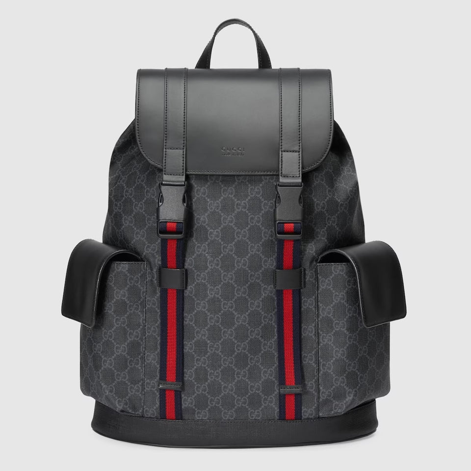 Gucci GG SUPREME MONOGRAM APPIA CALFSKIN WEB BACKPACK
