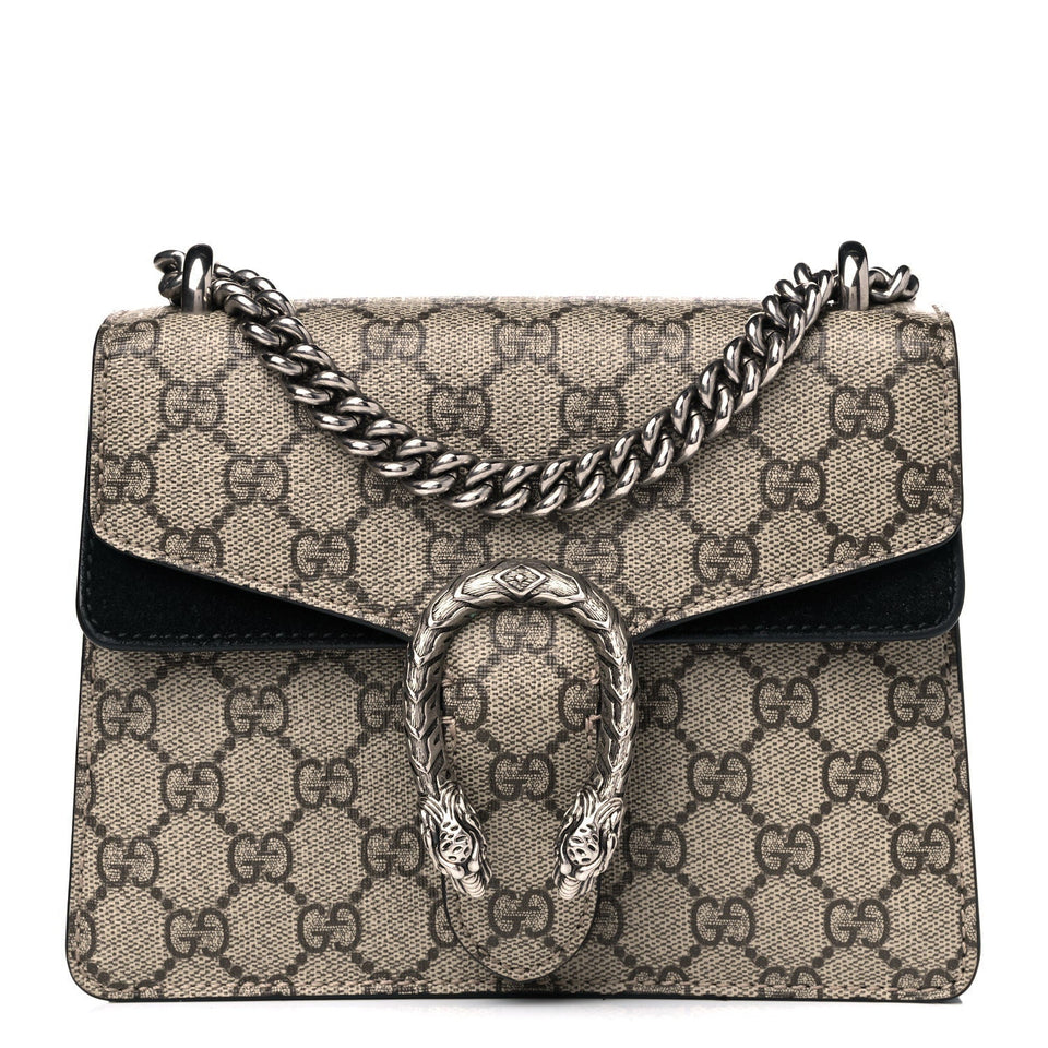 Gucci GG Supreme Monogram Mini Dionysus Shoulder Bag Black