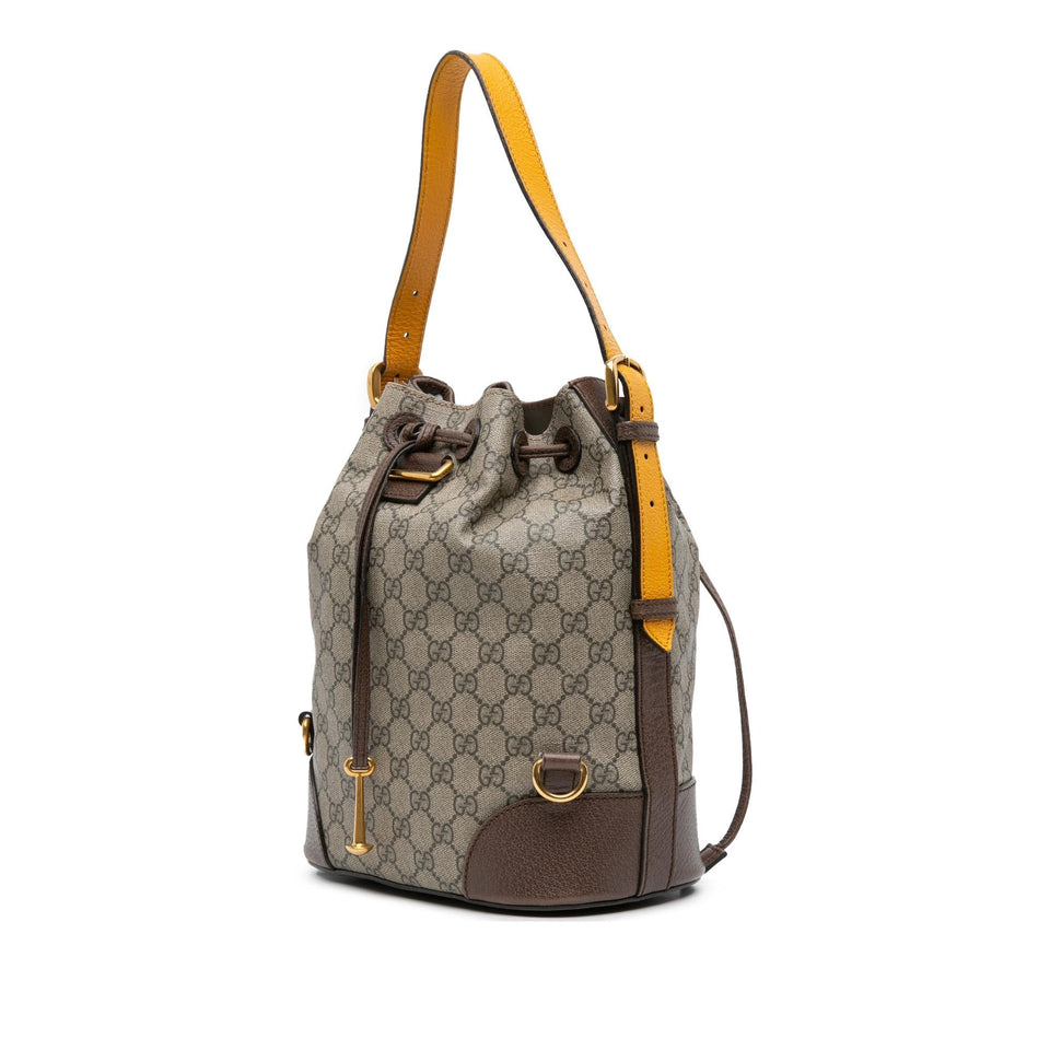Gucci GG Supreme Neo Vintage Drawstring Bucket Bag